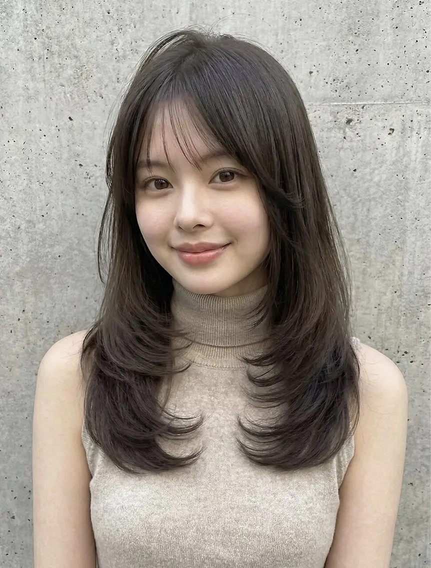 ミディアム カラー カット 縮毛矯正 小澤 一稀のヘアスタイル