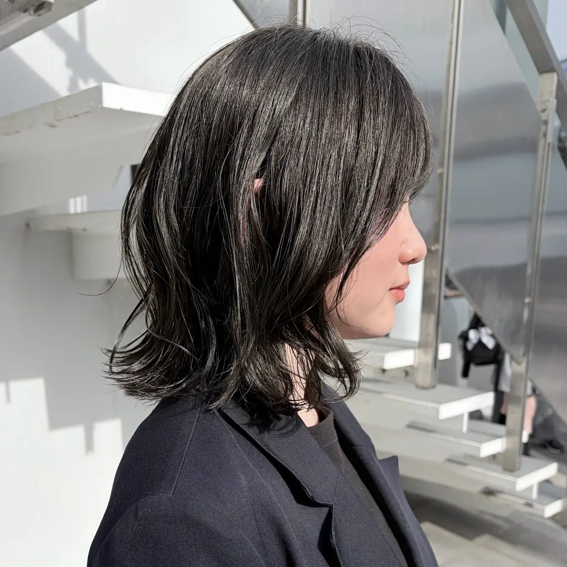 ミディアム カラー ヘアカラー レイヤーカット🪄 ヘアセット🪄シホのヘアスタイル