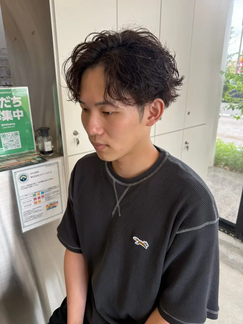 パーマ メンズ カット パーマ SLOW🫧 ルナ🫧のヘアスタイル