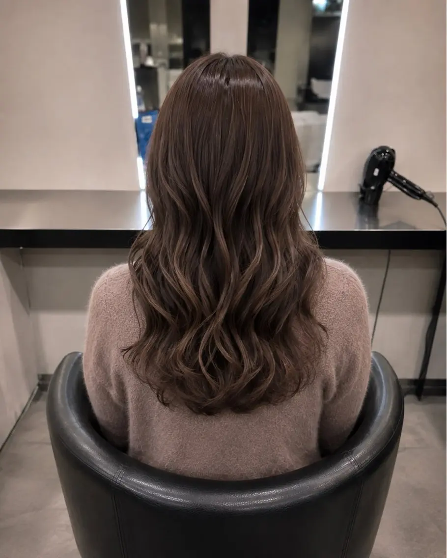 ミディアム カラー ブラウンカラー トリートメント 🌈ウルトワ水素 髪質改善naru🌈のヘアスタイル