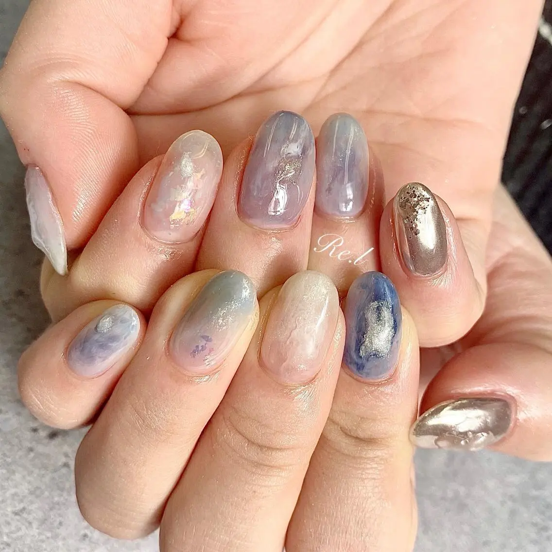 ネイル ニュアンスネイル モチの良さ◉ フィルインネイル♡のネイルデザイン