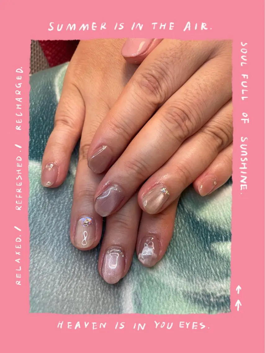 ネイル フレンチネイル マグネットネイル マグネットフレンチ シルバー NAIL★M 真紀のネイルデザイン