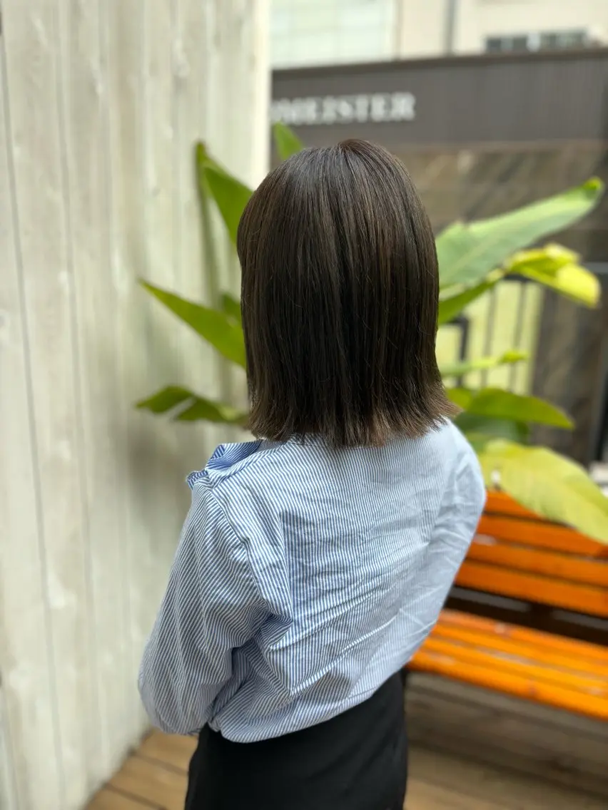 ショート カラー ベージュカラー 透明感カラー オリーブベージュ 髪質改善カラー ベージュ🤎YUMEのヘアスタイル