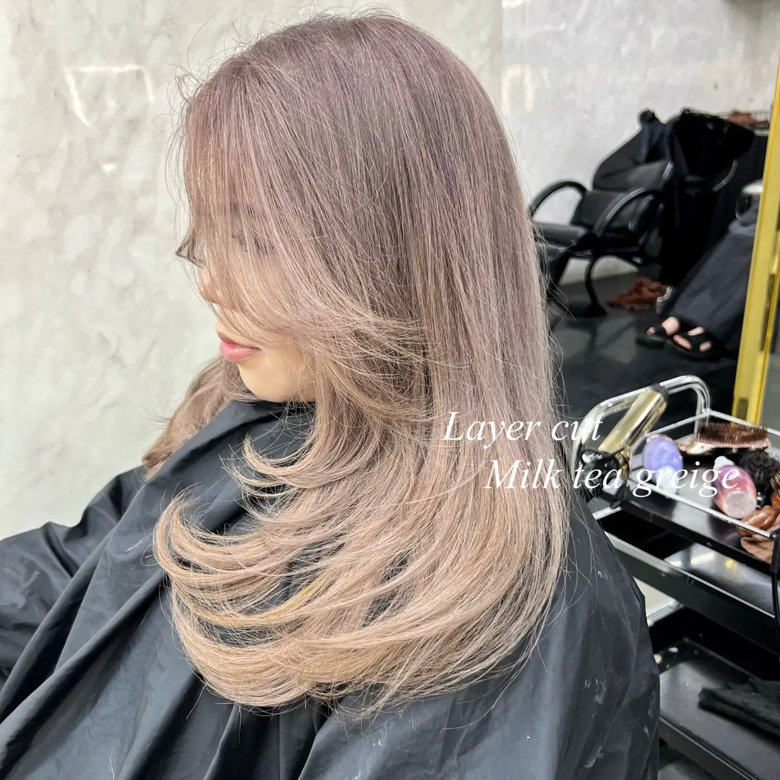 ロング カラー シールエクステ ハイトーンカラー エクステ シールエクステ特化 ハイトーン、NANAのヘアスタイル