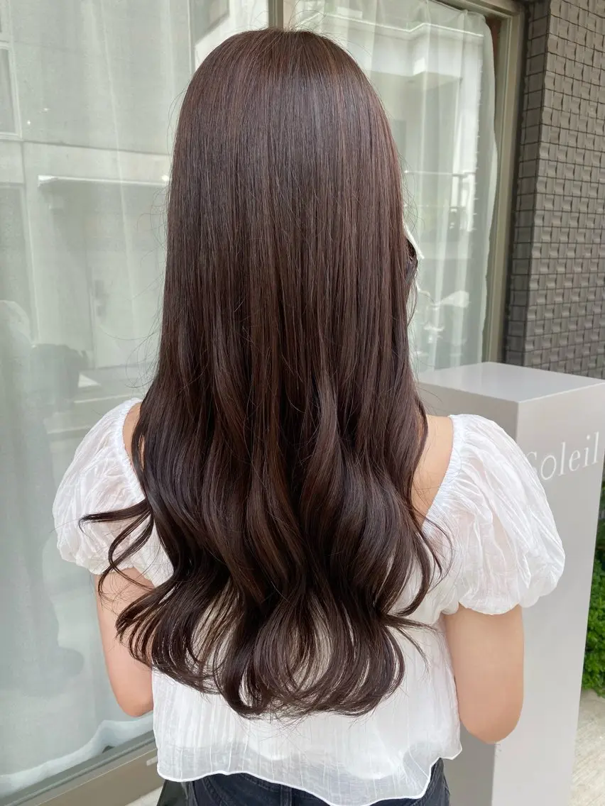 ロング カラー グレージュ カット ヘアカラー トリートメント グレージュ/レイヤー /韓国ヘア/RISAのヘアスタイル