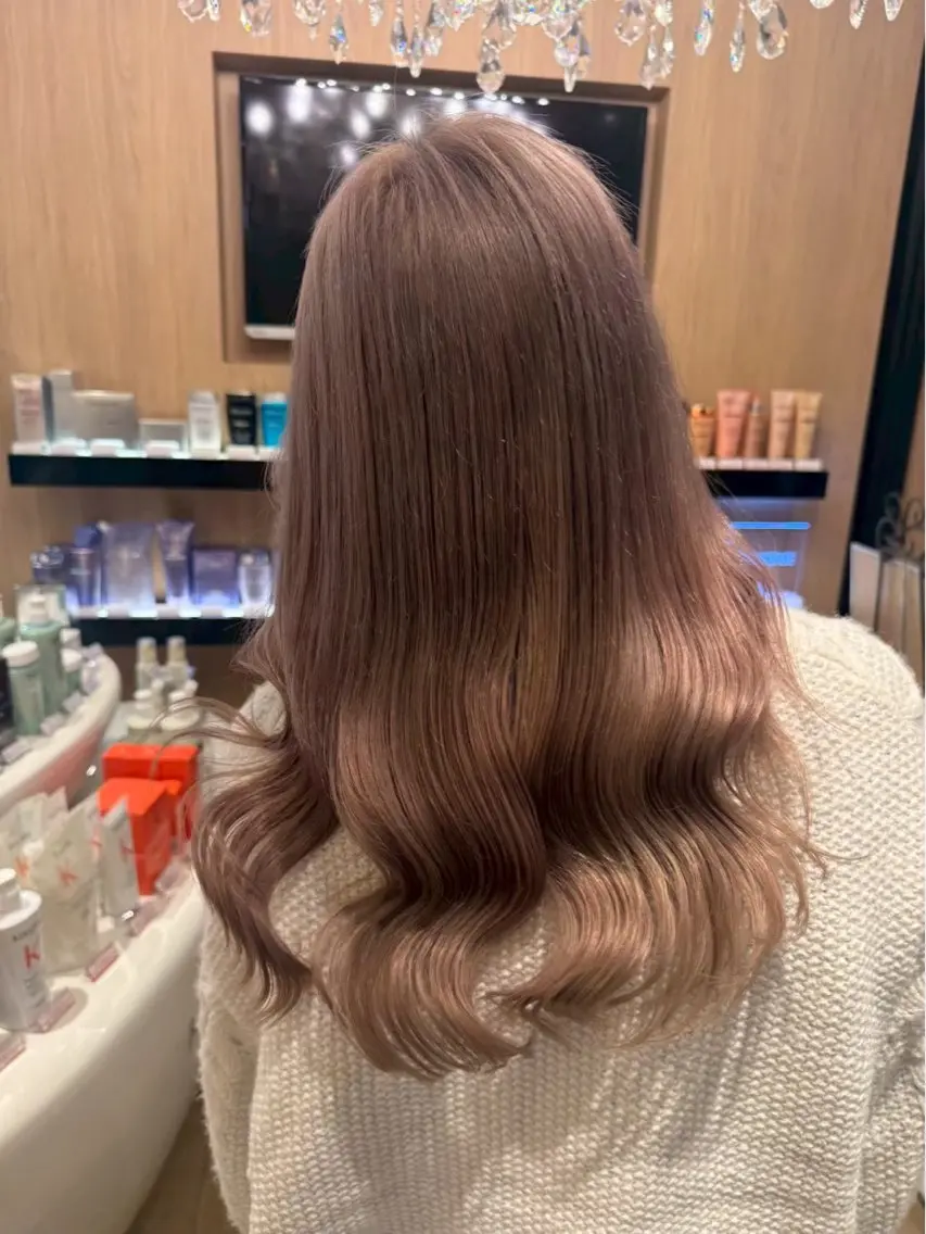 髪質改善ヘアカラー⭐️(ブリーチなしワンカラー)の写真