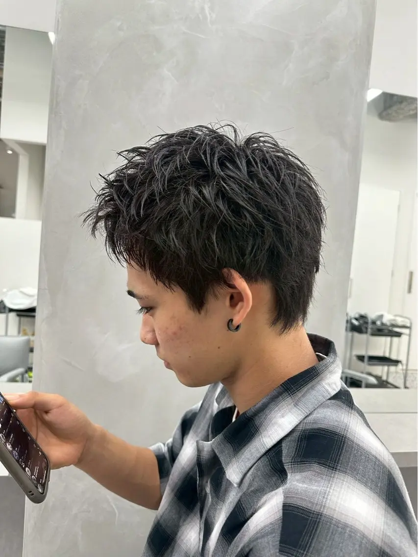 メンズ スパイキーショート メンズ専門/パーマ 特化/栄/北出瑞貴のヘアスタイル