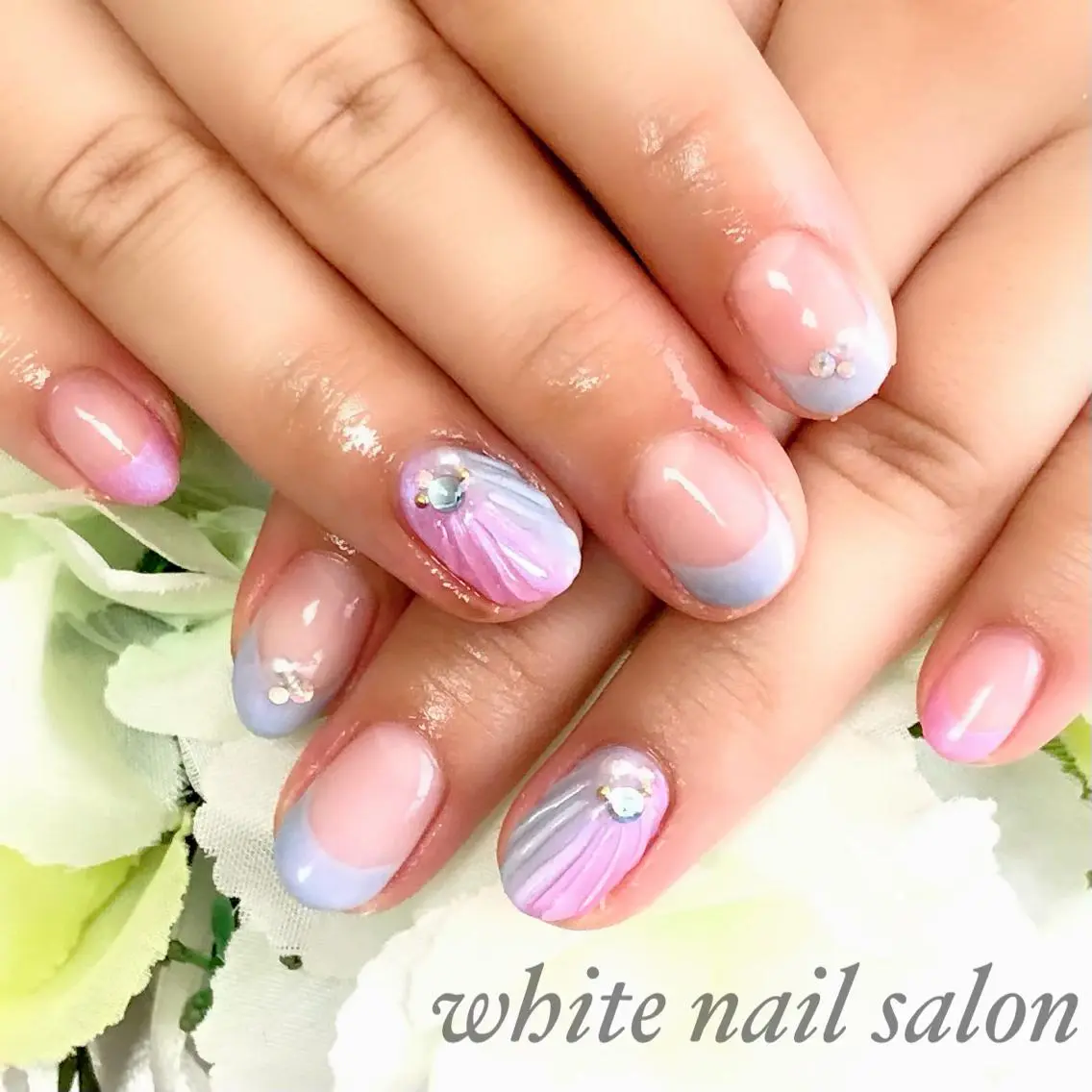 ネイル アートネイル フレンチネイル ジェルネイル ハードジェル 持ち込み ハンドネイル white nail salonのネイルデザイン