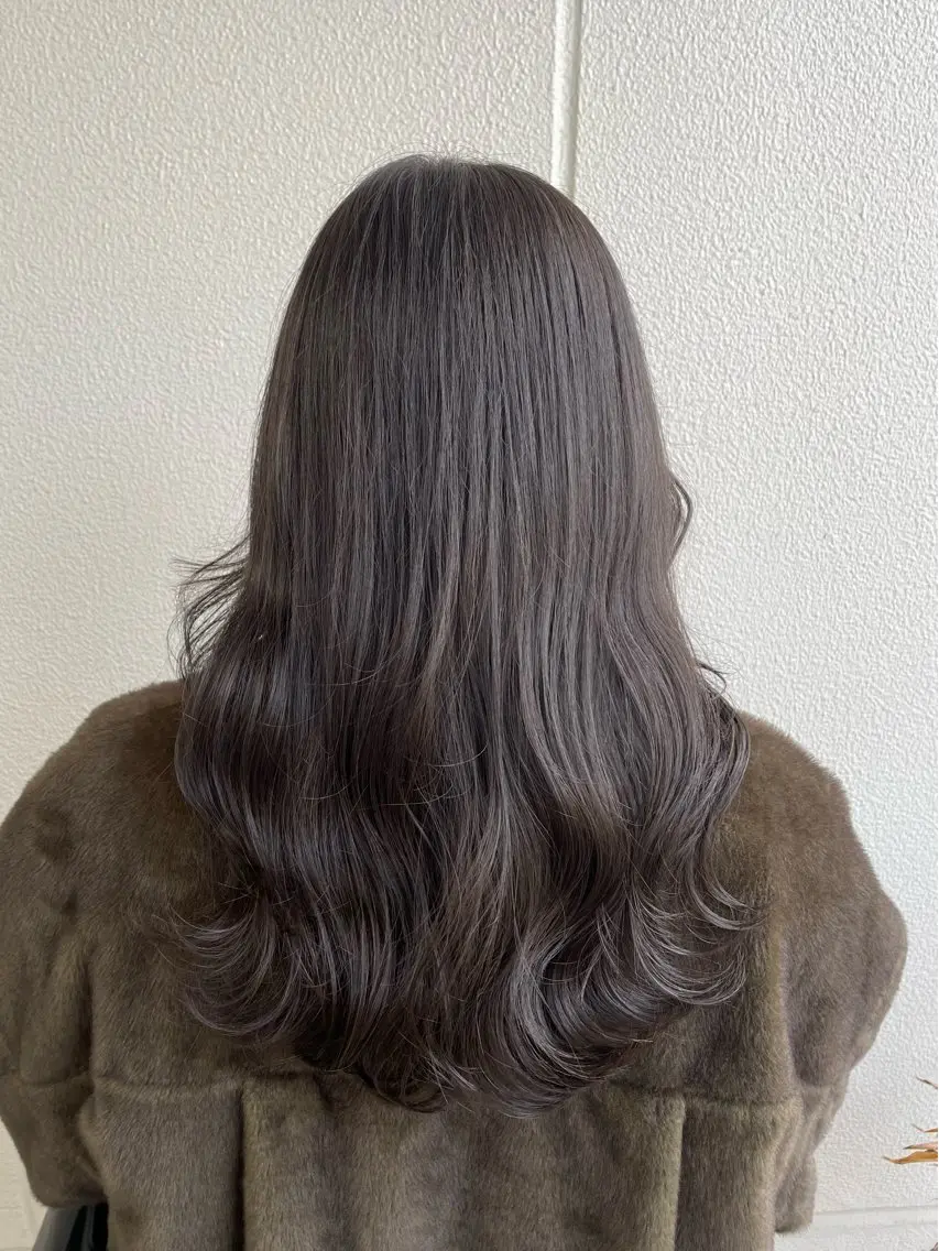 セミロング カラー ヘアアレンジ グレージュ 《暖色/韓国hair 》🇰🇷桑原ユキネのヘアスタイル