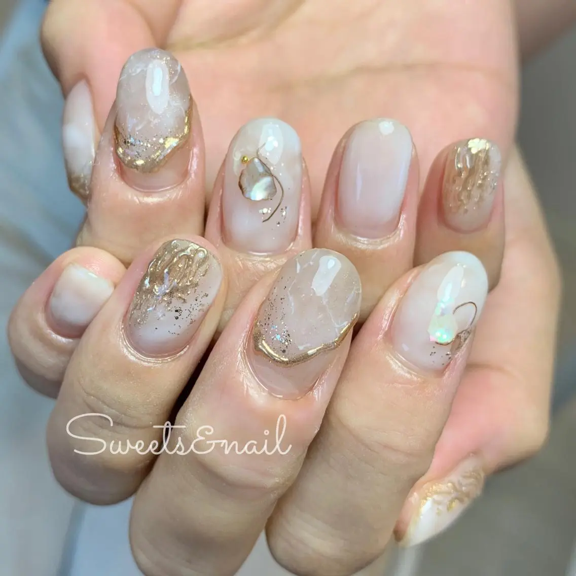 ネイル ニュアンスネイル ホワイト Sweets& nail みなこのネイルデザイン