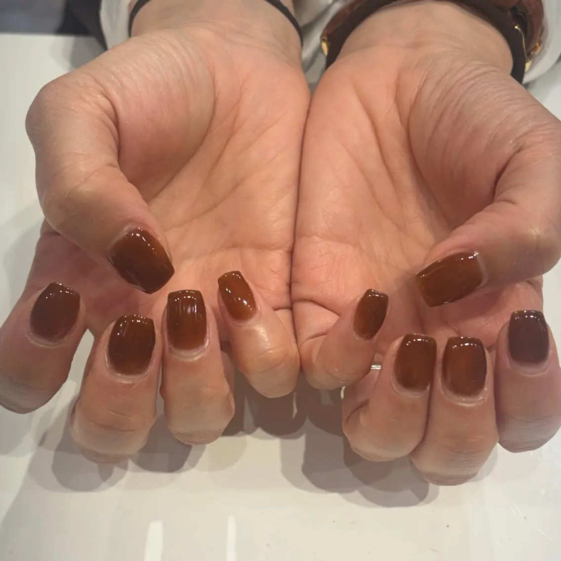 ネイル ワンカラーネイル SHELL NAIL ホノカ🤍のネイルデザイン