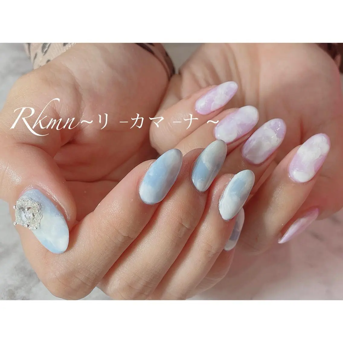 ネイル アートネイル ニュアンスネイル 春ネイル ハンドネイル フットネイル ハンドケア Rkmn ~リ-カマ-ナ~のネイルデザイン