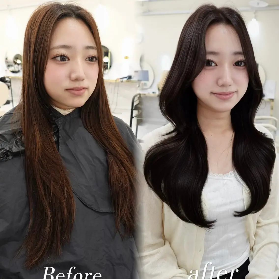 ロング カラー ヘアアレンジ 透明感カラー イルミナカラー くびれヘア 髪質改善 くびれレイヤー カット ヘアカラー トリートメント 梅田｜上品レイヤー RINAのヘアスタイル