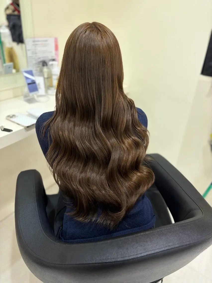 ロング カラー ヘアカラー ヘアセット 大人上品ベージュ 🎀HARUNAのヘアスタイル
