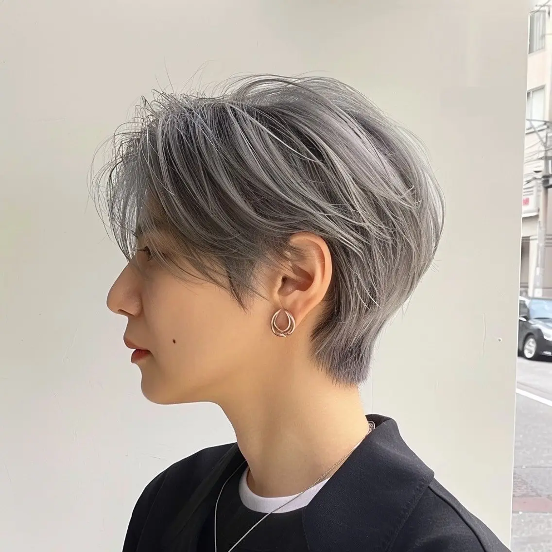 ミディアム カラー パーマ ヘアアレンジ メンズ カット ヘアカラー EnBlesS西宮 マンツーマン神道有基のヘアスタイル