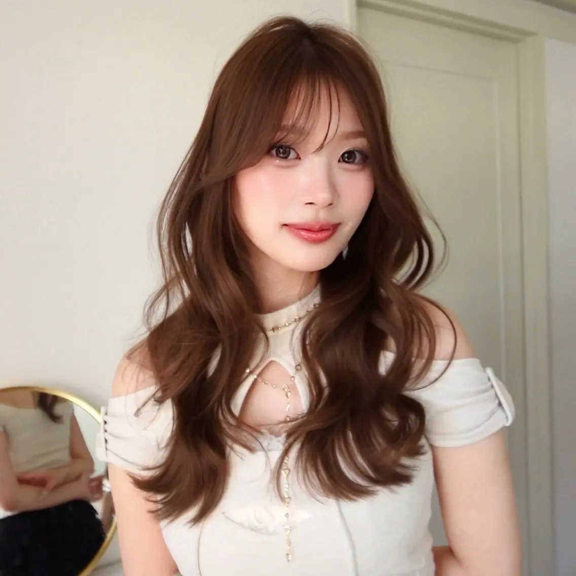 セミロング カラー ベージュカラー ブリーチ ブラウンカラー ダブルカラー ヘーゼル カット ヘアカラー トリートメント 🎀𝑆𝐴𝑅𝐴 /レイヤーカット🎀のヘアスタイル