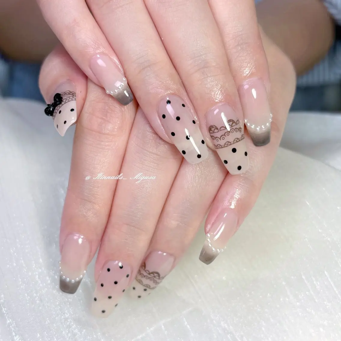 ミディアム 韓国風ヘア RIN NAILS ᥫ᭡Migusaのネイルデザイン