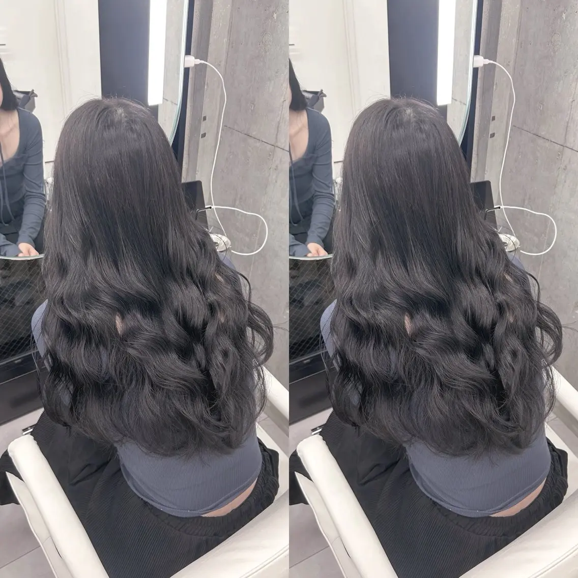 ロング カラー 黒髪 透明感カラー ラベンダーカラー ヘアカラー トリートメント ヘアセット ゆうさ ❥ ボブ 美髪矯正.⋆𝜗𝜚のヘアスタイル