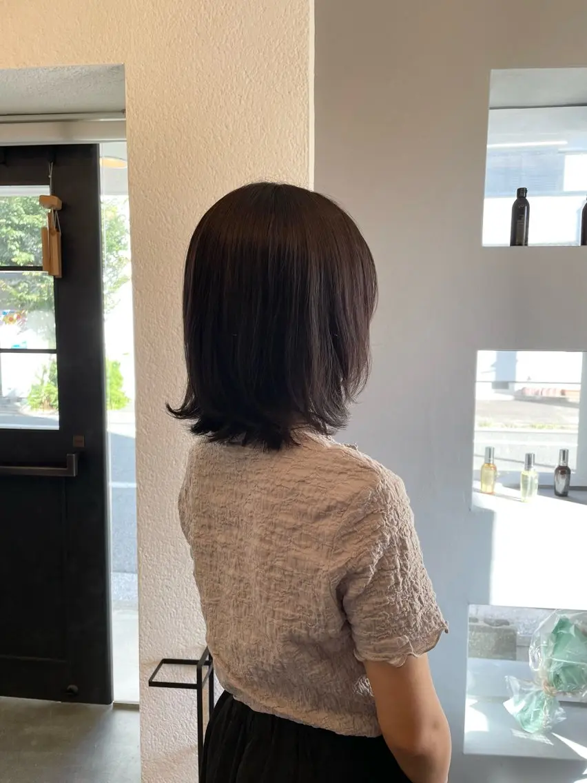 ミディアム カラー 吉富 博美のヘアスタイル
