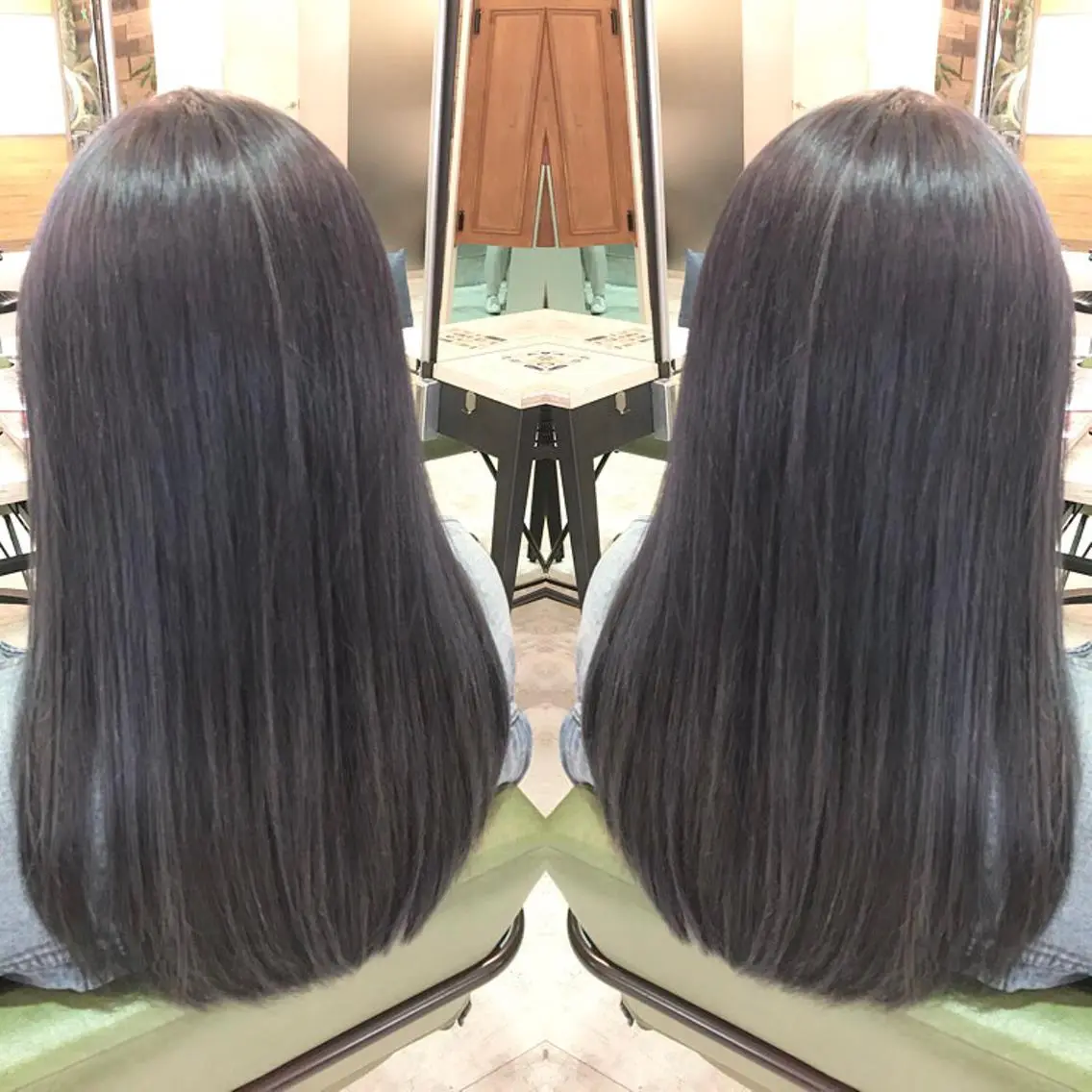 セミロング カラー ブルーカラー ブルージュ 青木 茂樹⭐️ 透明感カラーのヘアスタイル