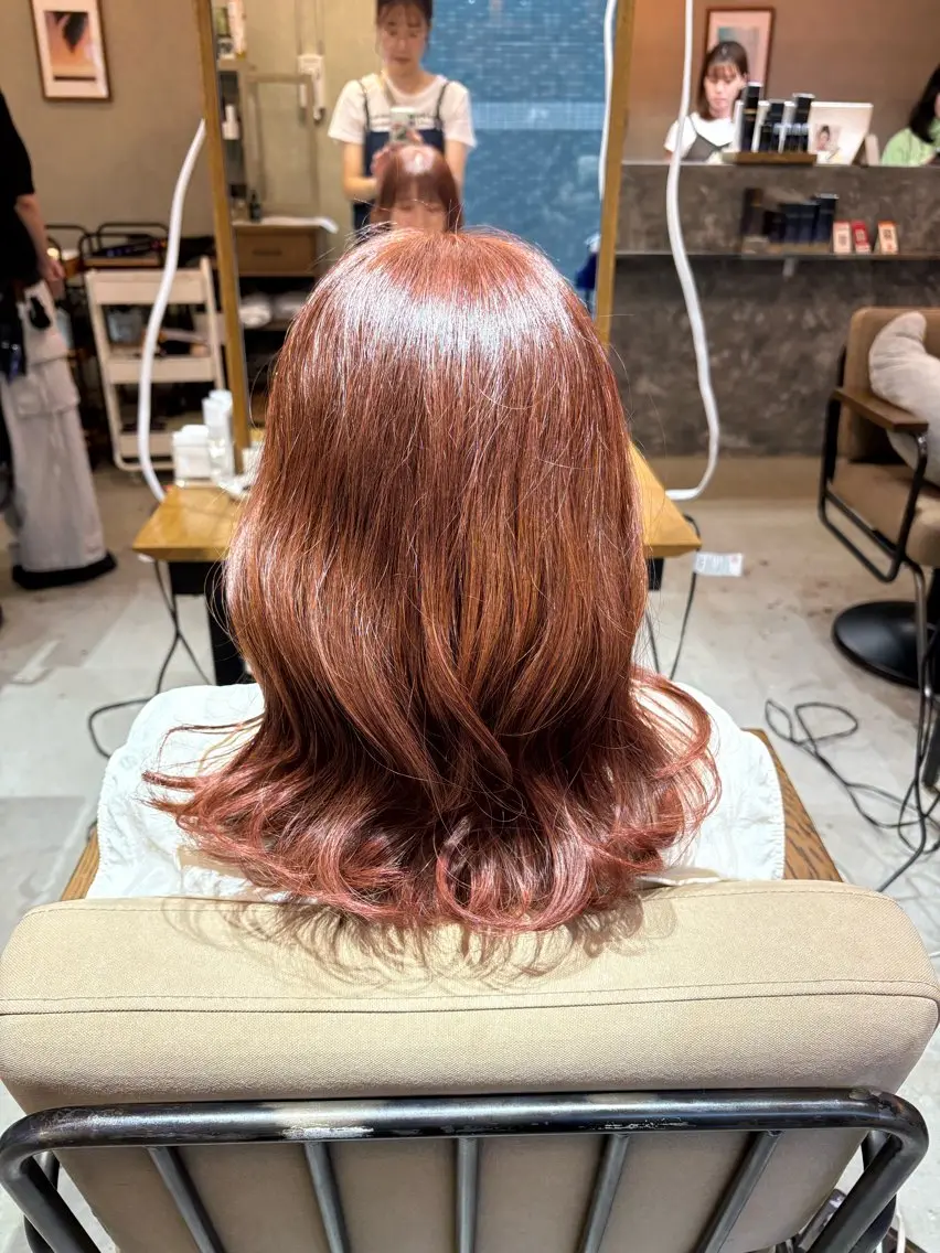 ミディアム ピンクブラウン hair ruup /せいなのヘアスタイル