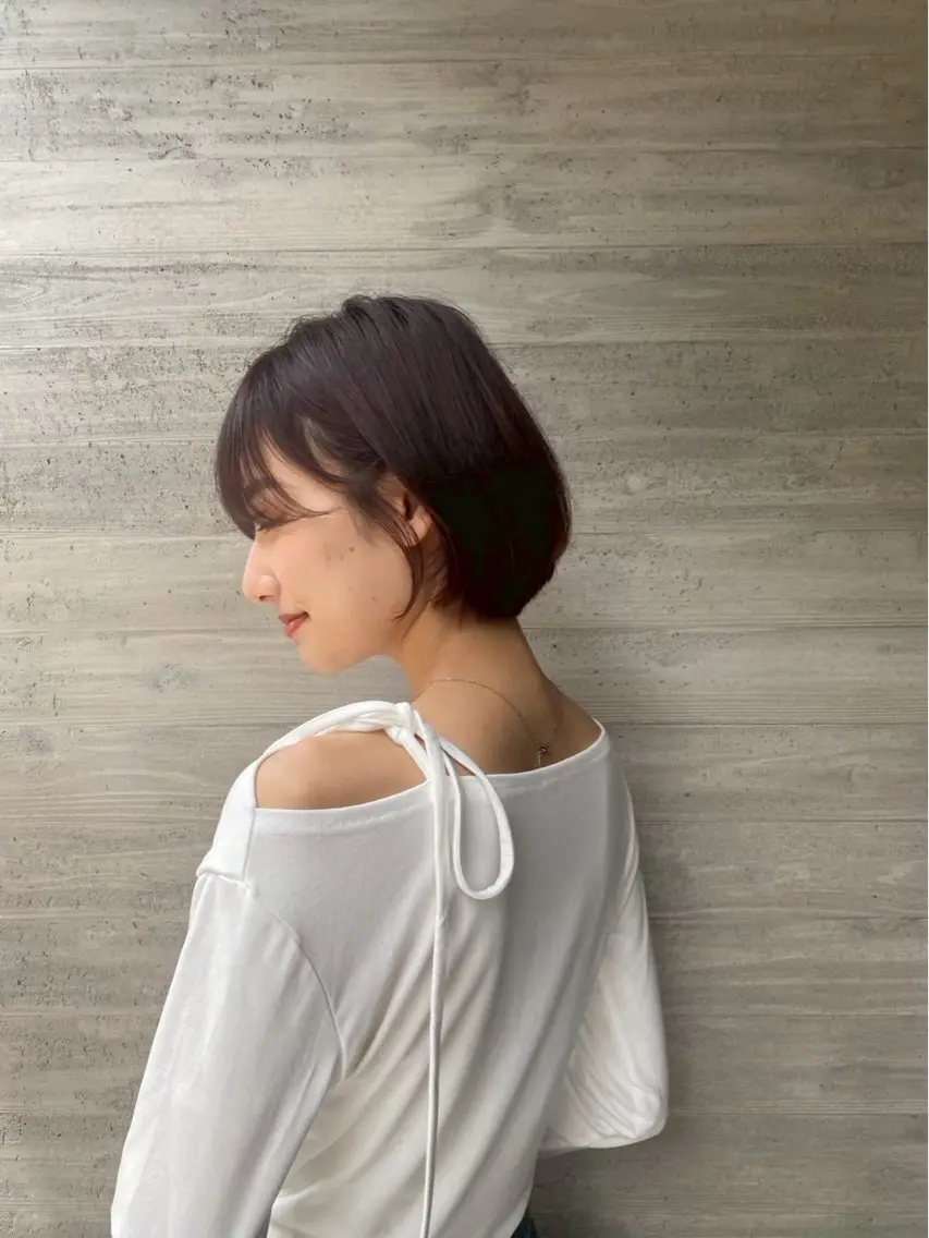 ショート ヘアカラー 秋山夏三/透明感カラ ー/赤み消しカラーのヘアスタイル