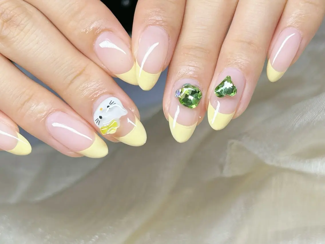 ネイル アートネイル チークネイル 成人式 入学式 長さ出し ハンドネイル Lino Nailのネイルデザイン