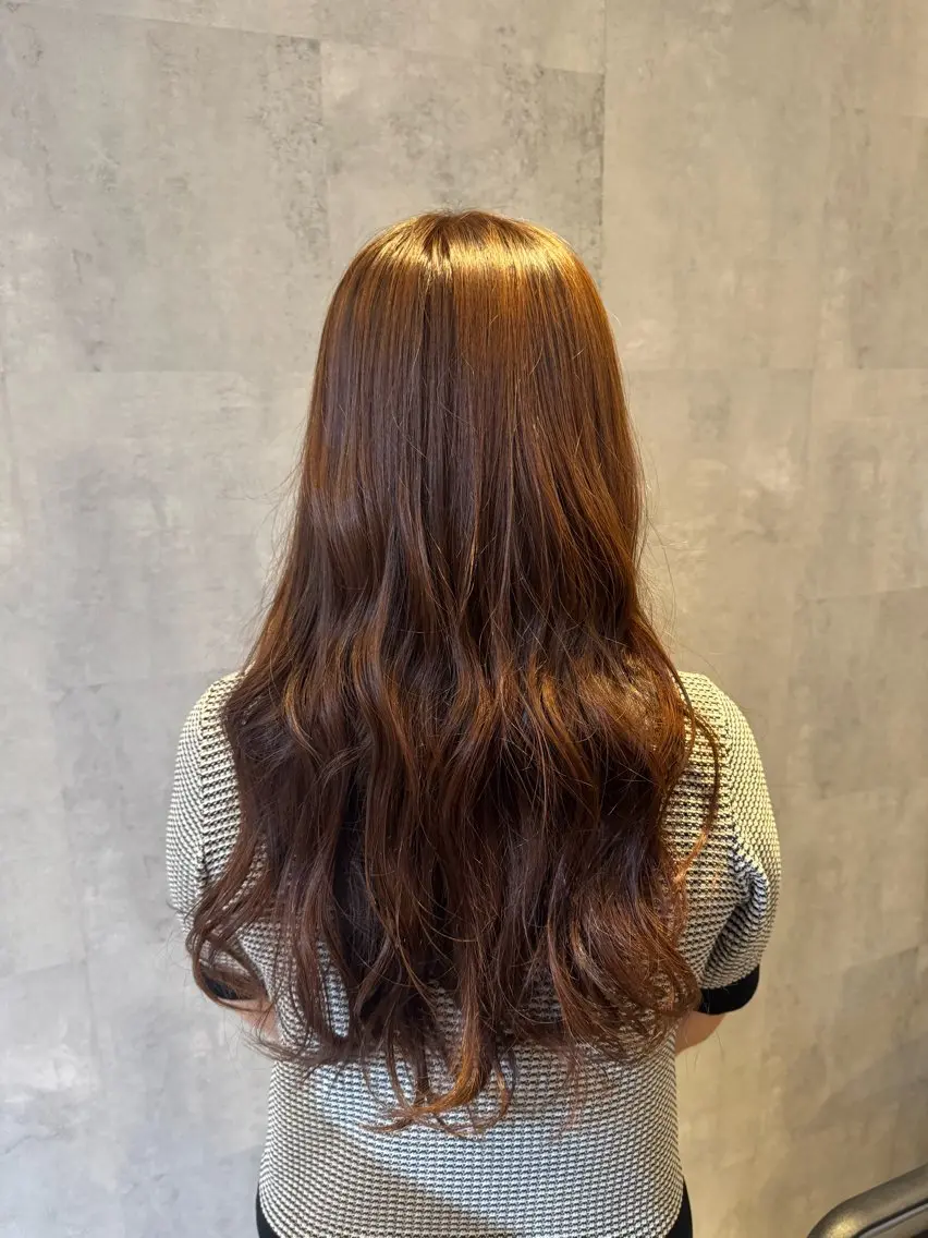 ロング カラー ブラウンカラー オレンジ オレンジブラウン 【haar】 Hadukiのヘアスタイル