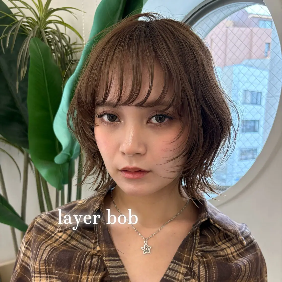 ミディアム ボブレイヤー ボブ レイヤーカット カット 🌿ボブ/美髪矯正/ 透明感カラー/ルキのヘアスタイル