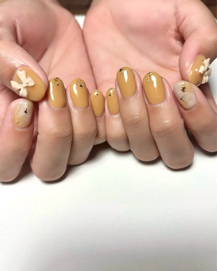 ネイル リボン ハンドネイル Hum.nail (はむ.ねいる)のネイルデザイン