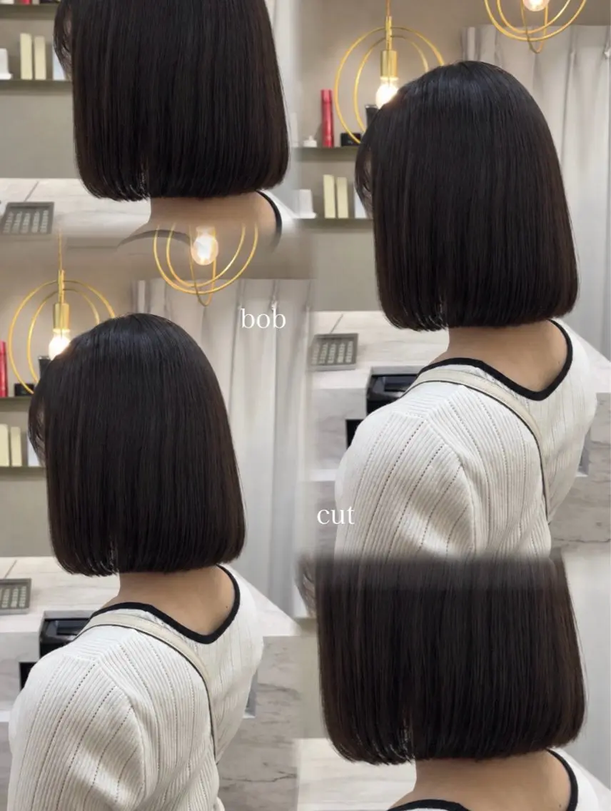 ミディアム ボブ カット トリートメント 透明感カラーボブ レイヤー/asukaのヘアスタイル