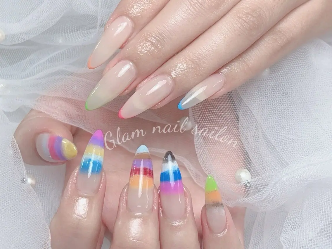 ネイル エツメ💅 長さだし🎀デザインのネイルデザイン