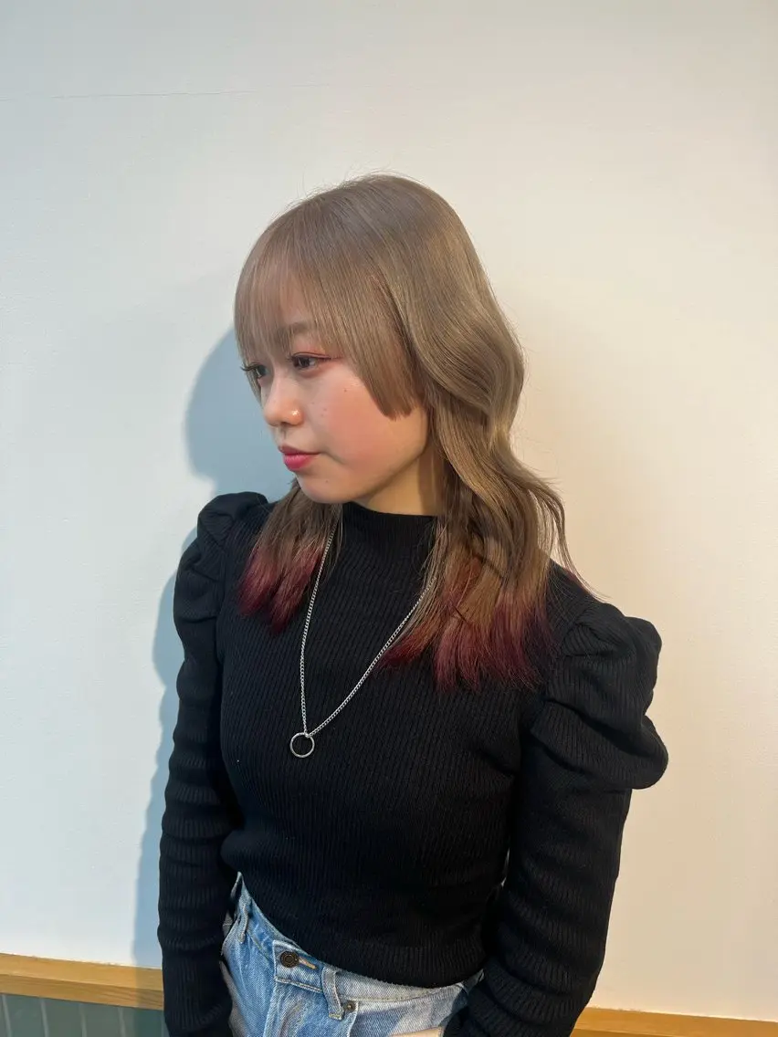 セミロング カラー カット ヘアカラー トリートメント 赤みゼロ/透明感 カラー🌿KANTAのヘアスタイル