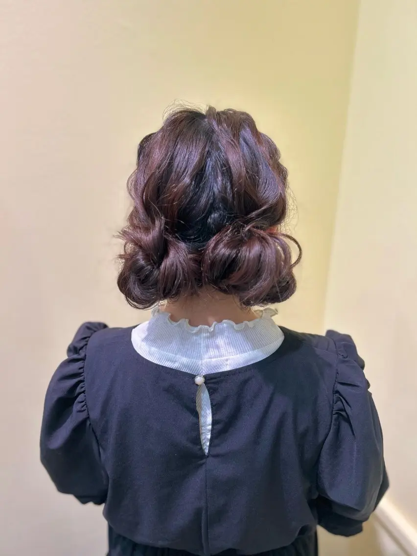 ヘアアレンジ お団子ヘア 一條 乃亜のヘアスタイル