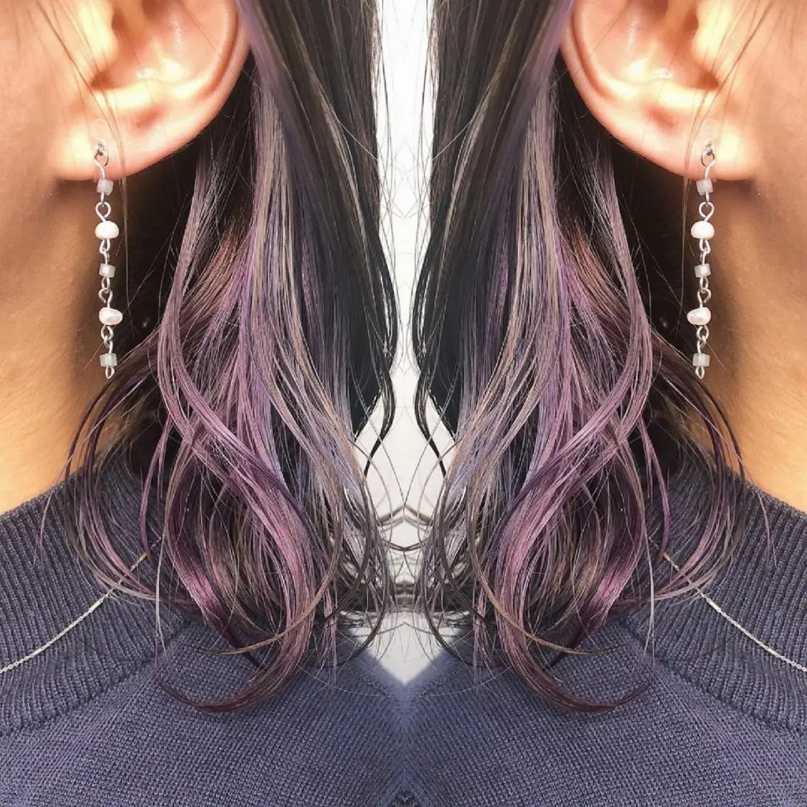ショート ヘアアレンジ カラー インナーカラー バイオレットカラー カット ヘアカラー トリートメント 竹内啓太 ボブのヘアスタイル