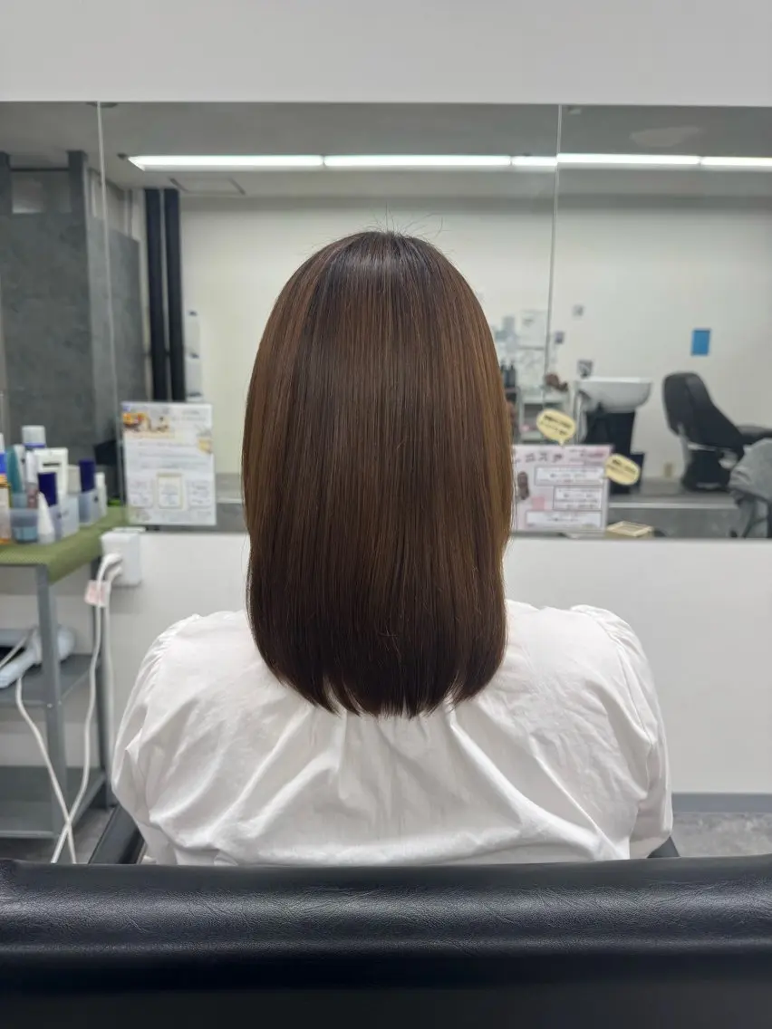 ミディアム 髪質改善 トリートメント 酸熱トリートメント 髪質改善メニュー 長井 美佐子のヘアスタイル