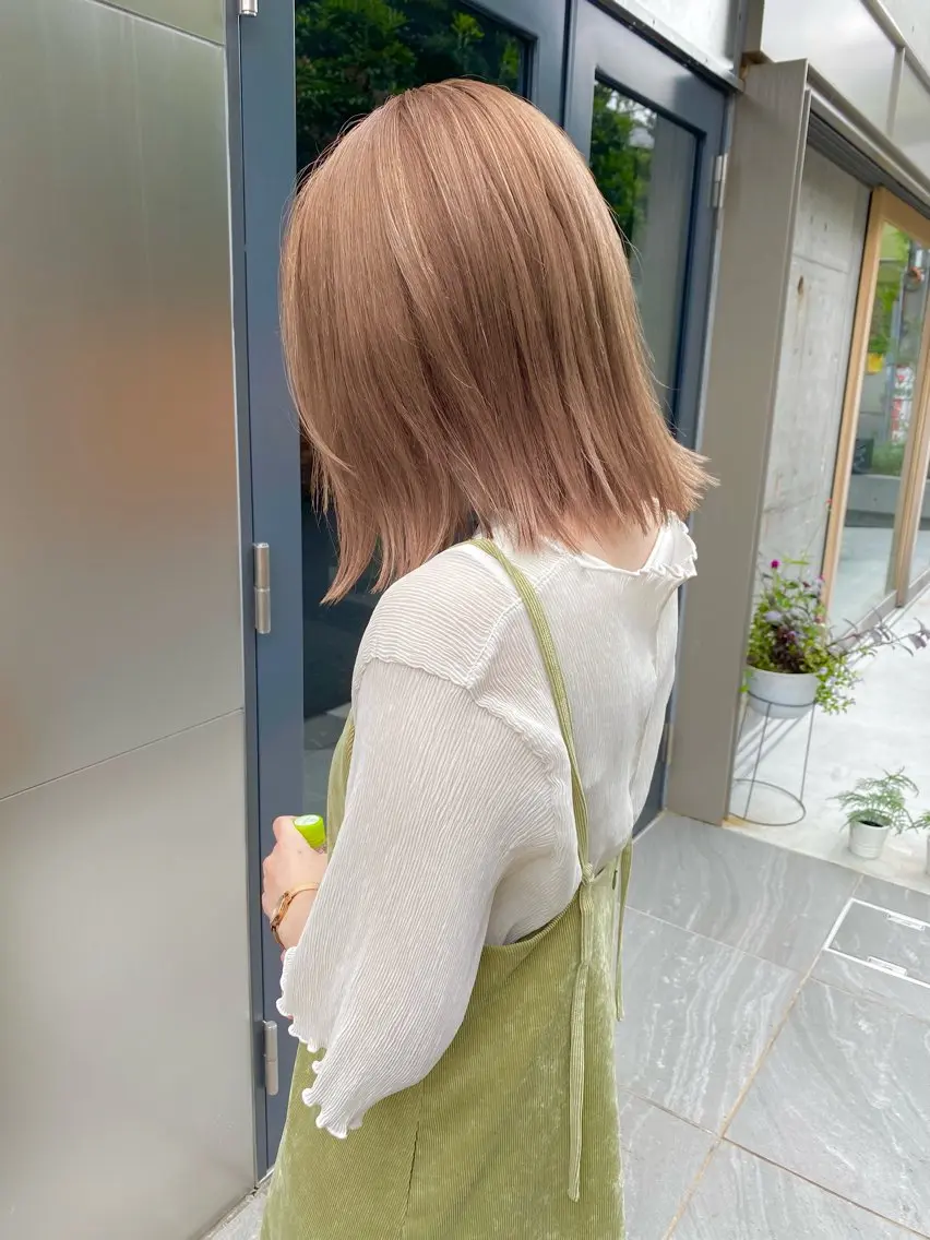 ミディアム カラー ベージュカラー ブリーチ ヘアカラー トリートメント opus 店長大和 レイヤー/赤み消しのヘアスタイル