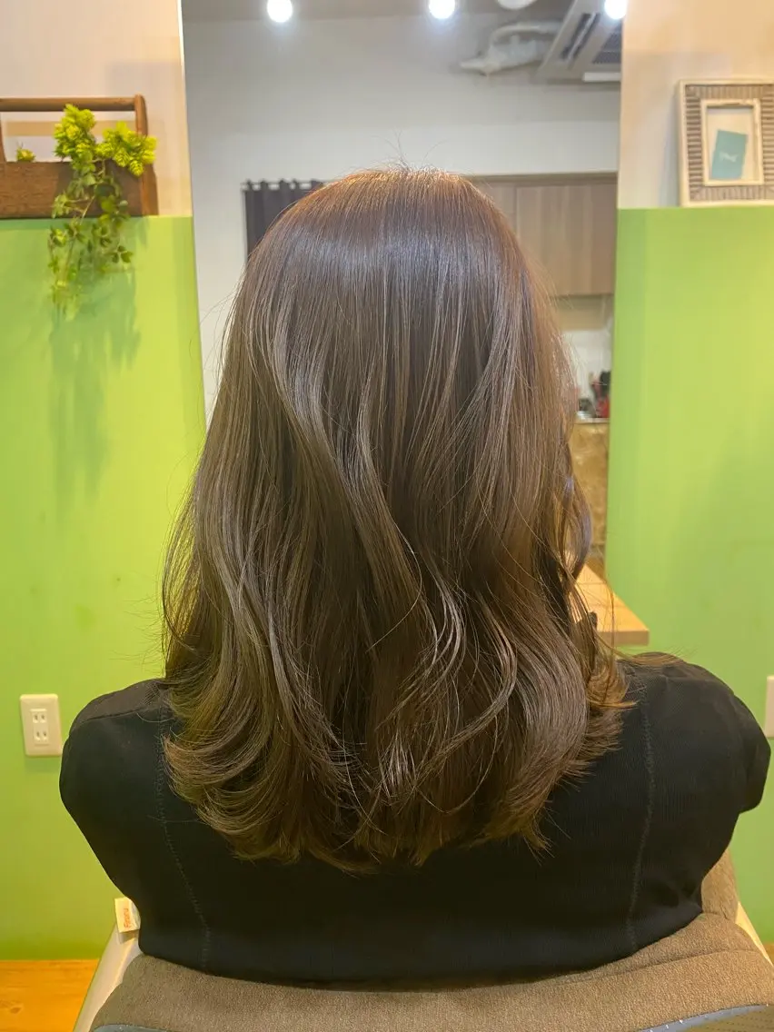 ロング カラー アディクシーカラー 髪質改善 韓国風ヘア 縮毛矯正 トリートメント ヘアカラー トリートメント 【エシカル】 HOSOMIのヘアスタイル