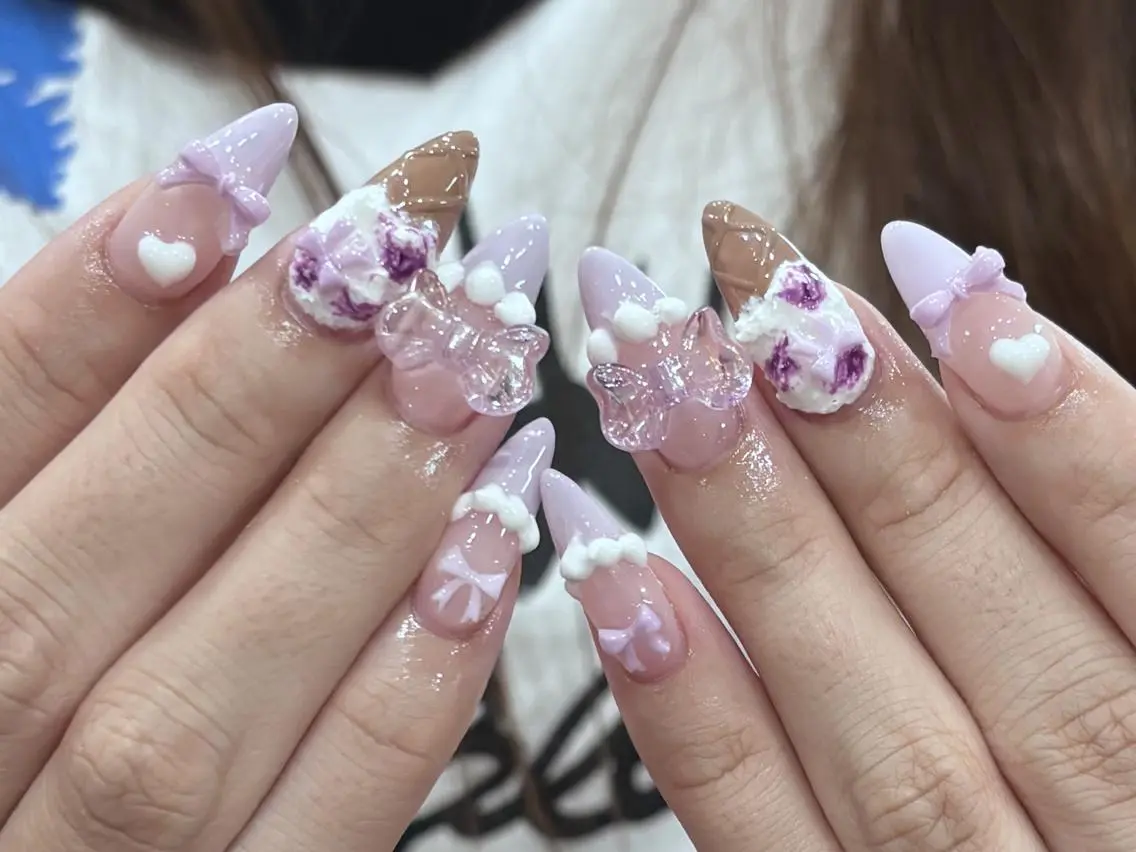 ネイル オーロラネイル 長さ出し フットネイル フレンチネイル ジェルネイル NaMi Belle Nailのネイルデザイン
