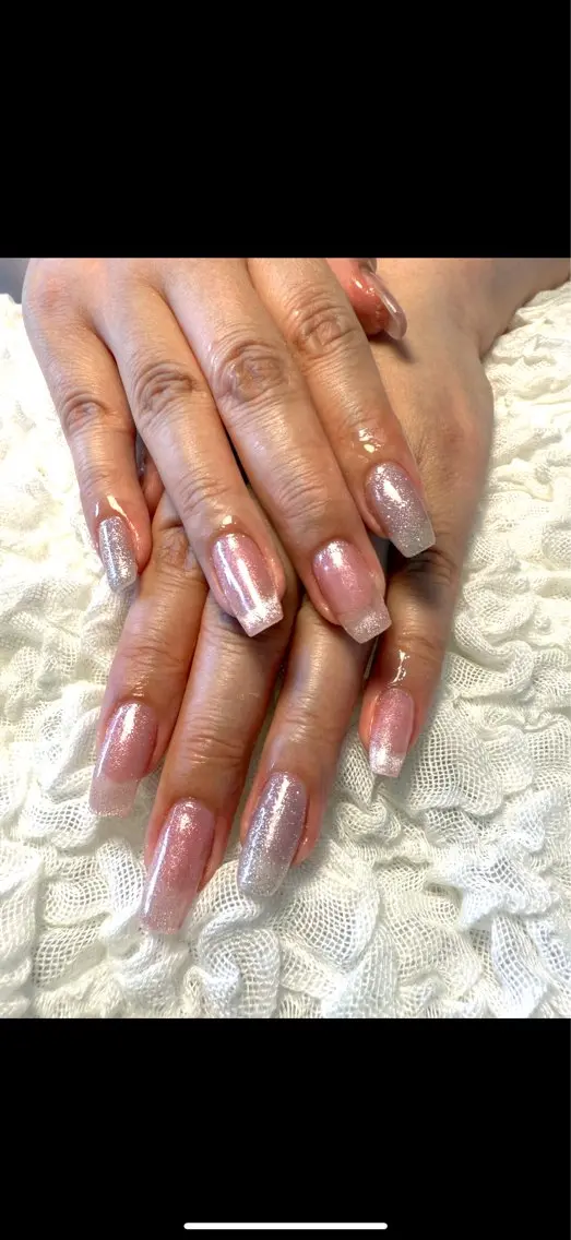 ネイル フラッシュネイル ジェルネイル キラキラネイル マグネットネイル ピンク nail salon Estelleのネイルデザイン