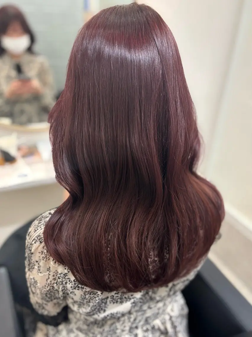 セミロング カラー カット ヘアカラー トリートメント レイヤーカット🍒韓 国ヘア🍒ひかりのヘアスタイル