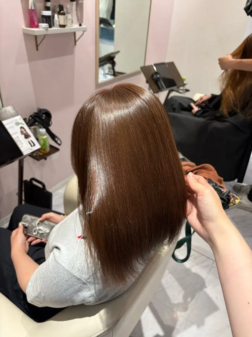 カラー ブリーチ ダブルカラー ブリーチなしカラー ヘアカラー ブリーチカラー/茨木 𝙨𝙖𝙠𝙞💚のヘアスタイル
