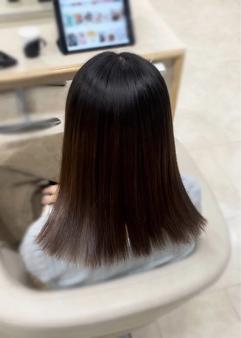 ロング シャドウパーマ／骨格 矯正カット　トモキのヘアスタイル