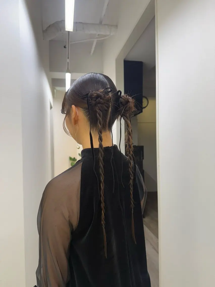 ロング ヘアアレンジ ボブ くびれヘア ハイライト 髪質改善 韓国風ヘア 髪質改善/韓国/ ヘアセット/夏美のヘアスタイル