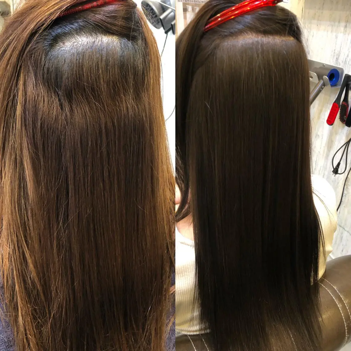 セミロング 縮毛矯正 北堀江【HUE】 アオキ　コータのヘアスタイル