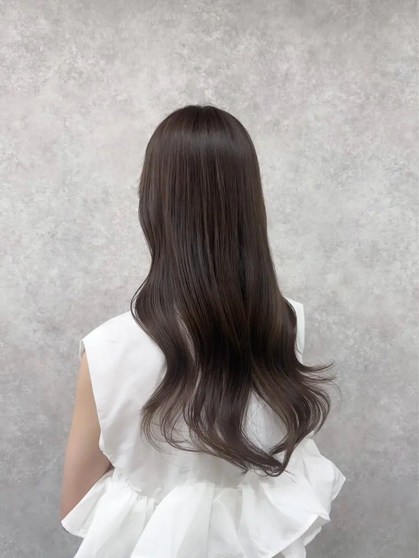 ロング カラー ベージュカラー ミント ミントベージュ カット ヘアカラー トリートメント 村田梨乃/ minim hairのヘアスタイル