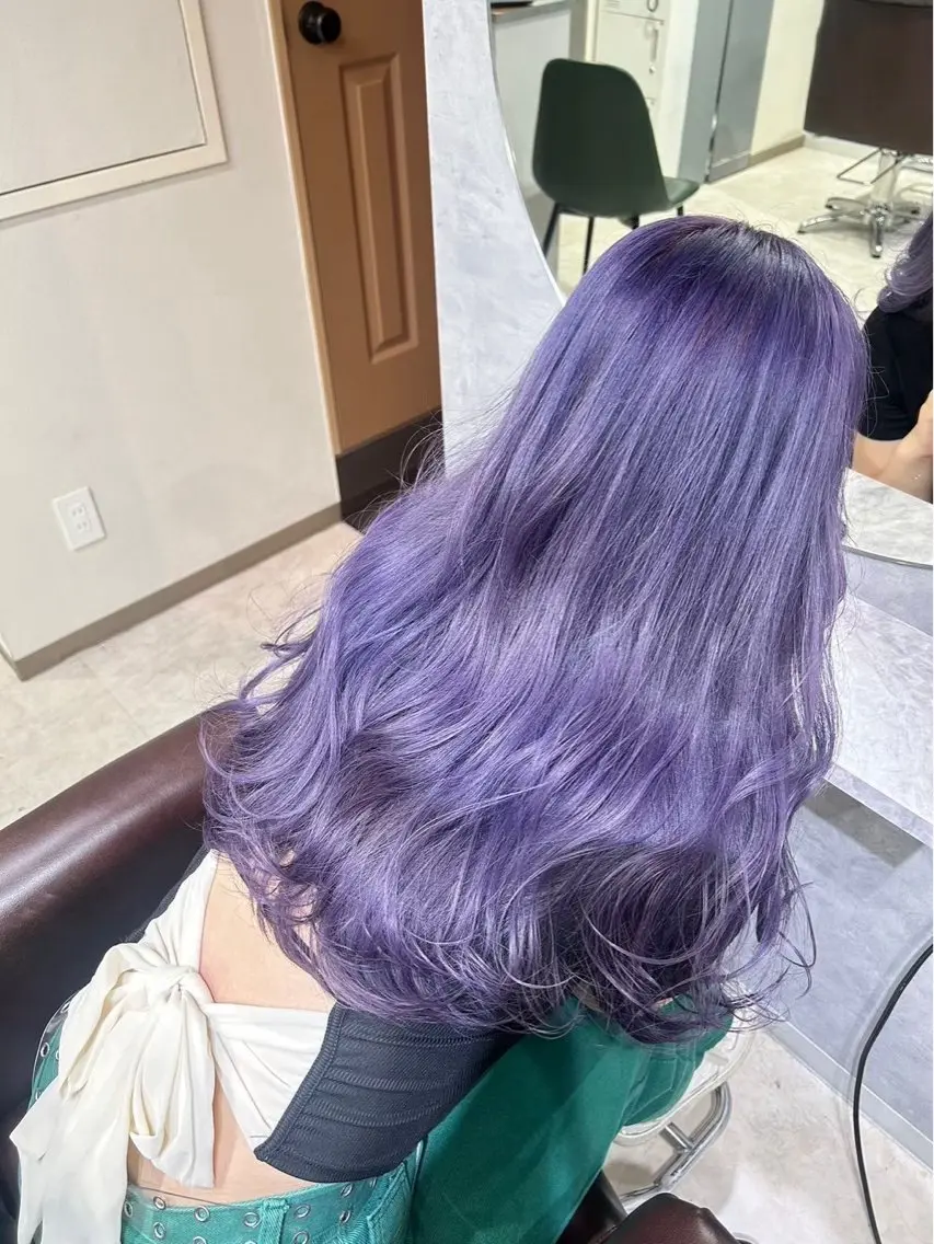 ロング カラー パープルカラー ヘアカラー ハイトーン/🫧 トレンドカラー/あやのヘアスタイル