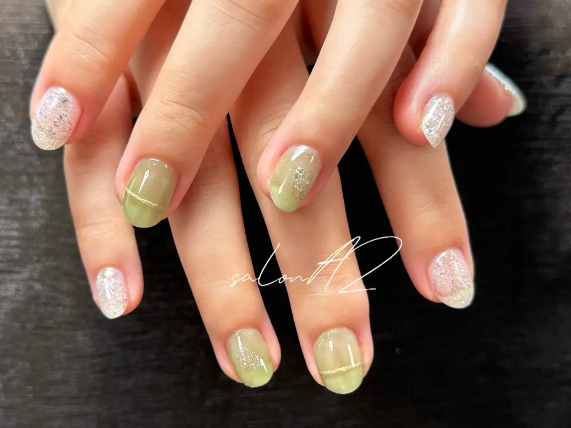 ネイル アートネイル 長さ出し フットネイル フレンチネイル ジェルネイル salon AZのネイルデザイン