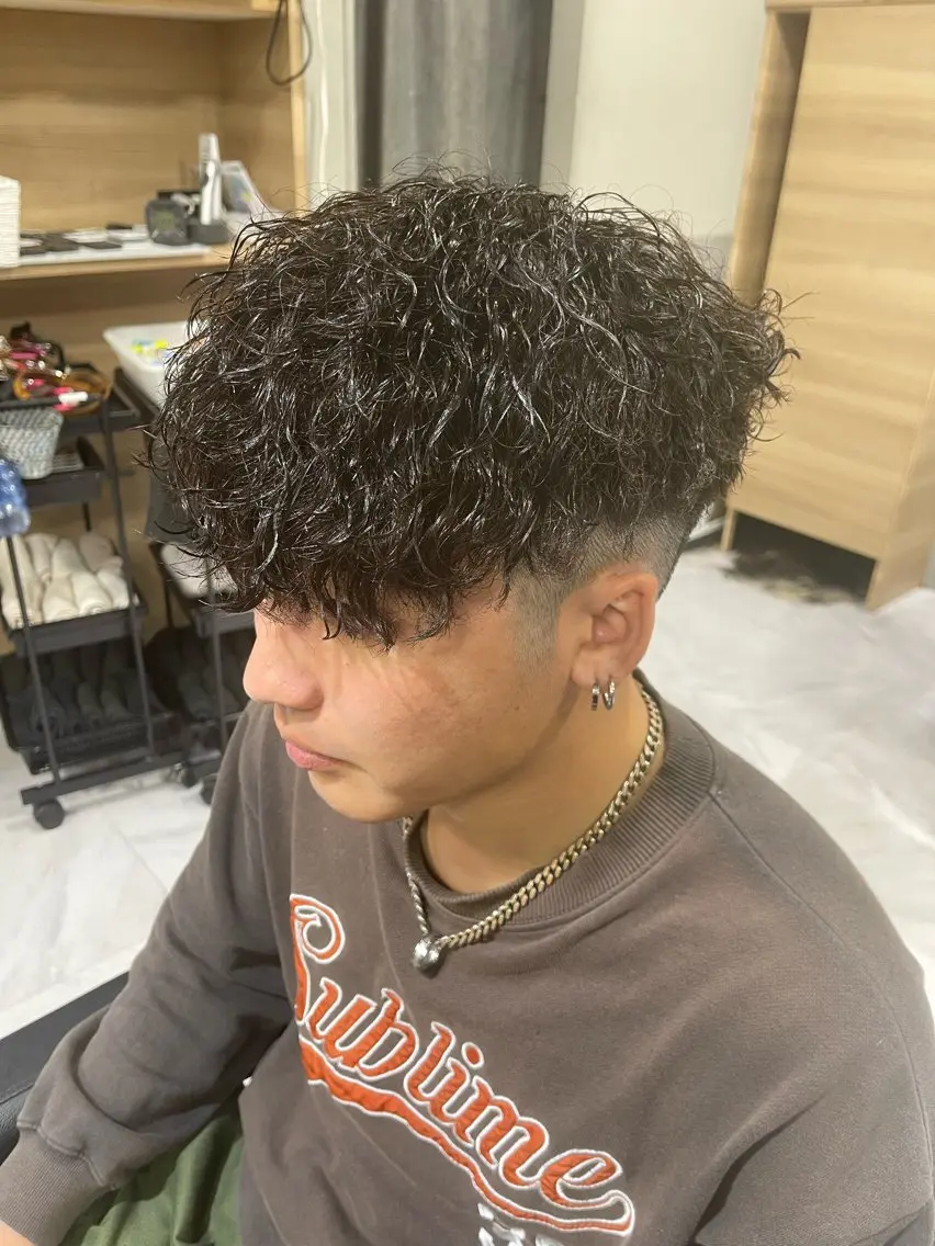 ショート パーマ メンズ カット パーマ トリートメント 🌻メンズカット 落合諒🌻のヘアスタイル