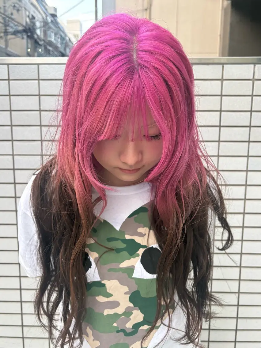 セミロング ヘアカラー 褒められる ハイトーン⭐️カノンのヘアスタイル